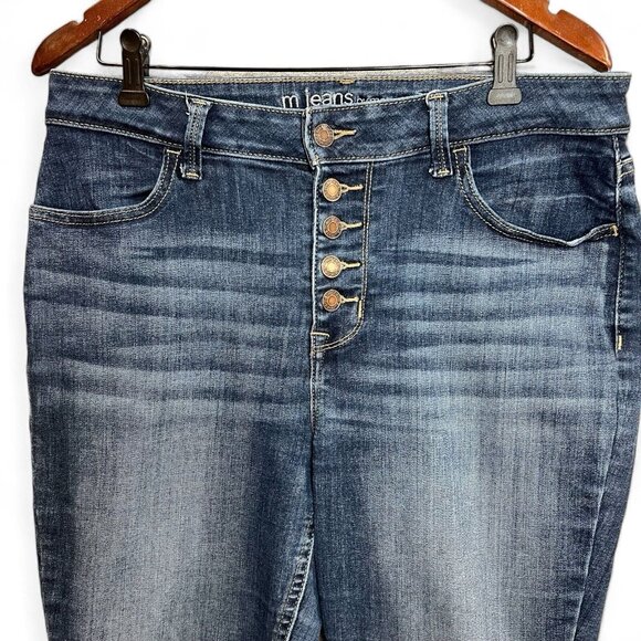 Maurices Jeans Women Size L Blue Skinny High Rise Button Fly Stretch Curvy - Picture 14 of 16